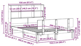 ΚΡΕΒΑΤΙ ΒΙΒΛΙΟΘΗΚΗ ΧΩΡΙΣ ΣΤΡΩΜΑ 150X200 ΕΚ ΜΑΣΙΦ ΞΥΛΟ ΠΕΥΚΟΥ 3322668