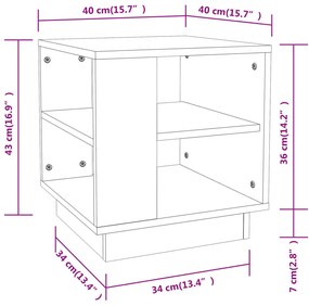 Τραπεζάκι Σαλονιού Μαύρο 40x40x43 εκ. από Επεξεργασμένο Ξύλο - Μαύρο