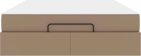 vidaXL Σκελετός κρεβατιού με στρώμα Άλλο 2 pcs Ώχρα PVC