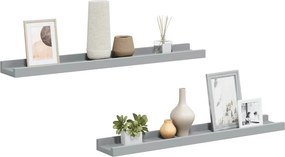vidaXL Ράφια για Κορνίζες 2 τεμ. Γκρι 60 x 9 x 3 εκ. από MDF