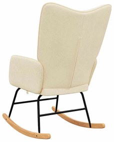 vidaXL Κουνιστή Πολυθρόνα Κρεμ Υφασμάτινη