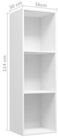 Βιβλιοθήκη/Έπιπλο Τηλεόρασης Λευκό 36x30x114 εκ. Μοριοσανίδα - Λευκό
