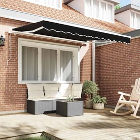 vidaXL Ύφασμα αντικατάστασης τέντας Μαύρο 350 x 200 cm Καραβόπανο
