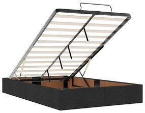 Οθωμανικό κρεβάτι με στρώμα Μαύρο 120x190 cm Ύφασμα 3311527