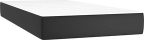 vidaXL Κρεβάτι Boxspring με Στρώμα Μαύρο 90x190εκ. από Συνθετικό Δέρμα