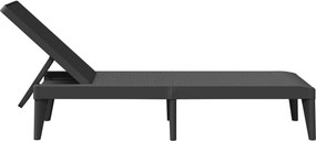 vidaXL Ξαπλώστρα Ανθρακί 186 x 60 x 29 από Πολυπροπυλένιο