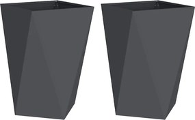 vidaXL Γλάστρα 2 pcs Ανθρακί 50 x 50 x 75 cm Ατσάλι