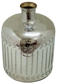 Artekko Artekko Pillar Διακοσμητικό Βάζο Γυαλί Ασημί (25x25x35)cm 77252
