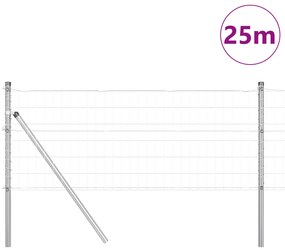 vidaXL Ευρωπαϊκός Φράχτης με 13 Στήλες 0.4x25 μ Γαλβανισμένος Χάλυβας
