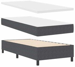 vidaXL Κρεβάτι με ελατήρια Σκούρο Γκρι 203 x 90 x 88 εκ Βελούδο
