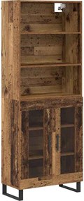 vidaXL Highboard 2 pcs Παλιό ξύλο Επεξεργασμένο ξύλο