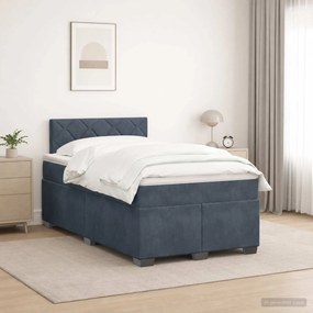 vidaXL Κρεβάτι Box Spring με Στρώμα και LED Σκούρο Γκρι 120 x 190 cm