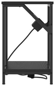 vidaXL Κομοδίνο Μαύρη δρυς 38 x 30 x 48 εκ. Επεξεργασμένο ξύλο