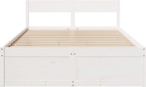 vidaXL Σκελετός Κρεβ. Χωρίς Στρώμα Λευκό 135x190 εκ Μασίφ Πεύκο