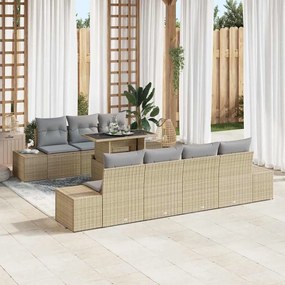 vidaXL Σετ Καναπέ Κήπου 8 pcs μπεζ και ανοιχτό γκρι 100 x 55 x 73 εκ.