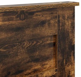 vidaXL Κεφαλάρι με κεφαλάρι Καπνιστό Δρύς 135 cm Επεξεργασμένο ξύλο