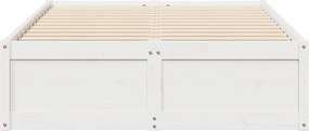 vidaXL Σκελετός Κρεβ. Χωρίς Στρώμα Λευκό 135x190 εκ Μασίφ Πεύκο