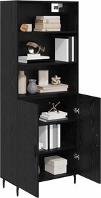 vidaXL Highboard 2 pcs Μαύρη Οξυά 69,5 x 34 x 180 εκ.