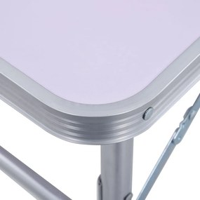 vidaXL Τραπέζι Κάμπινγκ Πτυσσόμενο Λευκό 60 x 45 εκ. Αλουμινίου