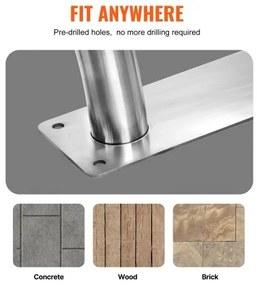 VEVOR Pool Handrail 2 PCS 30x30in Stainless Steel with Base Plate for Spas