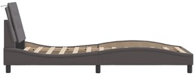 vidaXL Πλαίσιο Κρεβατιού με Κεφαλάρι Γκρι 90x190 εκ. Συνθετικό Δέρμα