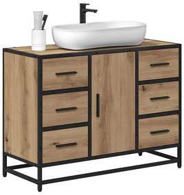 vidaXL Ντουλάπα Νιπτήρα Mπάνιου με πόρτα artisan δρυς 80 x 33 x 60 εκ