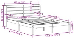 ΣΚΕΛΕΤΟΣ ΚΡΕΒ. ΧΩΡΙΣ ΣΤΡΩΜΑ ΛΕΥΚΟ 140X200 ΕΚ ΜΑΣΙΦ ΠΕΥΚΟ 3306542