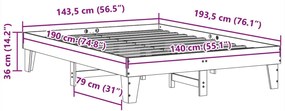 ΣΚΕΛΕΤΟΣ ΚΡΕΒ. ΧΩΡΙΣ ΣΤΡΩΜΑ ΛΕΥΚΟ 140X190 ΕΚ ΜΑΣΙΦ ΠΕΥΚΟ 855368