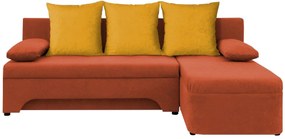 Γωνιακός καναπές Lamor-Πορτοκαλί - Κίτρινο