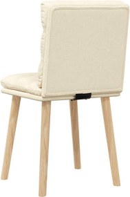 vidaXL Καρέκλες Τραπεζαρίας 2 τεμ. Κρεμ Υφασμάτινες