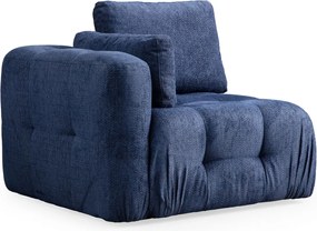 Corner Sofa Amaris 2 Seater With Pouffe - Navy Blue Navy Blue