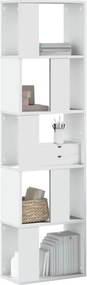 vidaXL Βιβλιοθήκη 5 Επιπέδων Λευκή 45 x 23,5 x 162,5 εκ. Επεξεργ. Ξύλο