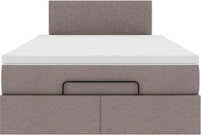 vidaXL Οθωμανικό κρεβάτι με στρώμα Taupe 120x200cm ύφασμα