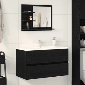 VidaXL Καθρέφτης Μπάνιου Μαύρη Δρυς 60 x 10,5 x 45 εκ. Μοριοσανίδα