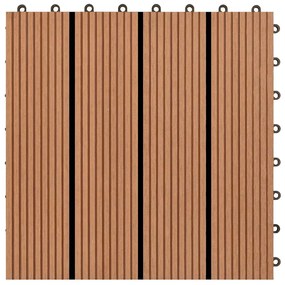 vidaXL Πλακάκια Deck 22 τεμ. Καφέ 30 x 30 εκ. 2 μ² από WPC