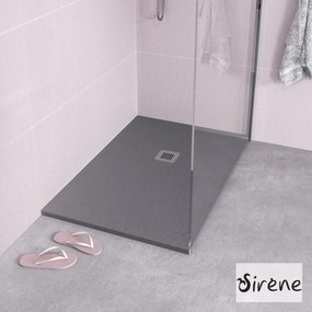 Sirene Slate 80x120 S12080 - Παραλληλόγραμμη ντουζιέρα μαρμάρινη - Λευκό Ματ