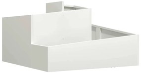 vidaXL Γλάστρα Κήπου Λευκό 80 x 80 x 50 εκ. Κρύα έλαση από χάλυβα
