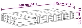 Στρώμα με Bonnell Springs για Παιδιά Μεσαία Σκληρότητα 80x160εκ - Λευκό