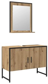 vidaXL Σετ Επίπλων Μπάνιου με αποθήκευση 2 pcs Καφέ 80 x 33 x 60 εκ
