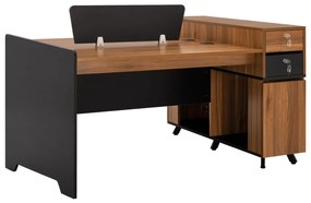 Γραφείο Επαγγελματικό 2 Ατόμων Supreme HM2374 154X120X89cm Walnut-Black