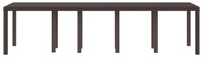 vidaXL Τραπέζι Κήπου Καφέ 300x100x73 εκ. Poly Rattan