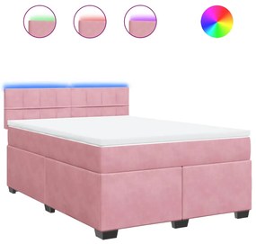 ΚΡΕΒΑΤΙ BOXSPRING ΜΕ ΣΤΡΩΜΑ ΡΟΖ 140X200 ΕΚ. ΒΕΛΟΥΔΙΝΟ 3288635