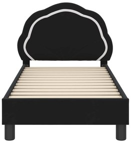 vidaXL Κρεβατική βάση για παιδιά με προσκέφαλο Μαύρο 70 x 140 cm