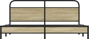 vidaXL Σκελετός Κρεβ. Χωρίς Στρώμα Sonoma Δρυς 193x203 εκ. Μεταλλικό