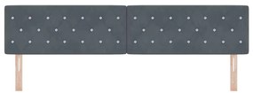 vidaXL Κεφαλάρι LED με φώτα λωρίδας LED Σκούρο γκρι 100 cm Βελούδο