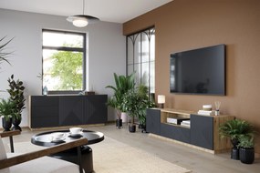 Μπουφές Soho Ανθρακί + Rivier Stone 167x71x43cm - BOG4589