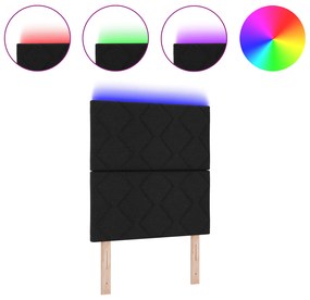 vidaXL LED Κεφαλάρι με Διαμάντια Μαύρο 80 εκ Ύφασμα