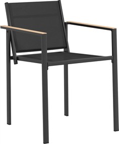 vidaXL Σετ Εξωτερικών Επίπλων 7 pcs Μαύρο και Ανθρακί Textilene