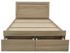Κρεβάτι Olympus pakoworld με συρτάρι με φυσική απόχρωση 100x200εκ