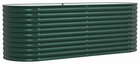 vidaXL Υπερυψωμένη Ζαρντινιέρα Πράσινο 240 x 80 x 81 cm Ατσάλι